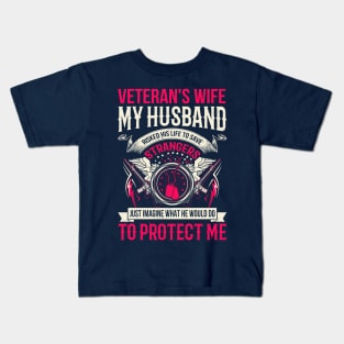 Veteran's wife my husband risked his life to save strangers Kids T-Shirt